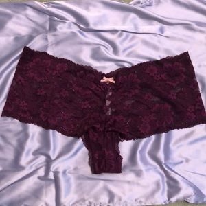 Floral maroon lace panties